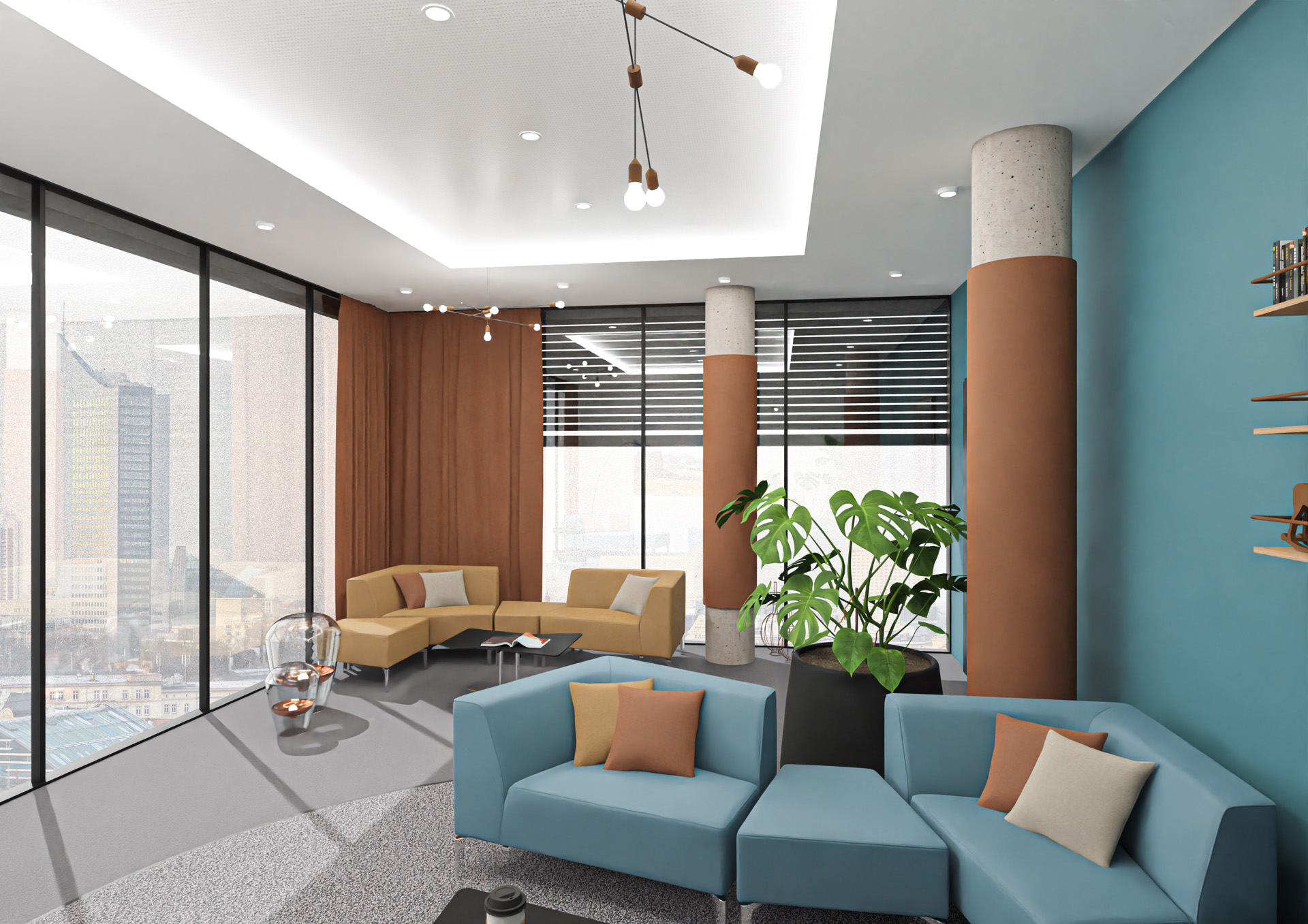interstuhl - 3D Raumplanung mit Softseating-Sitzbereich