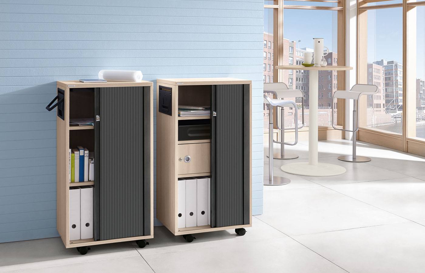 Palmberg Orga Caddy - Büro-Rollcontainer mit Schiebetür