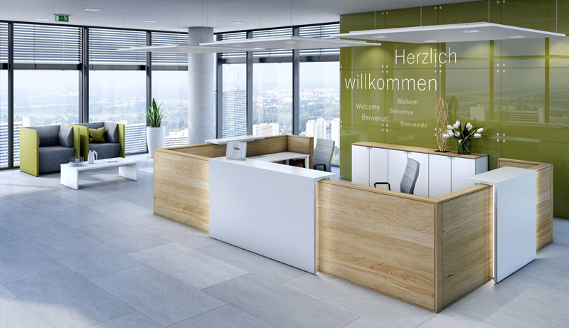 Assmann Orgatec - großer Empfangstresen für Verwaltung & Hotel