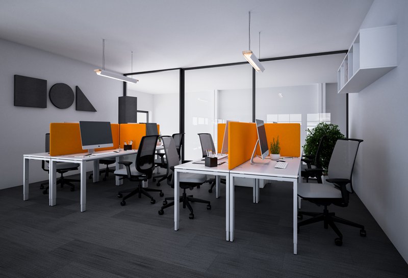 Hush Duo - Doppel-Schreibtisch mit Trennwand